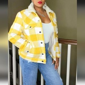 Buffalo plaid jacket- mustard
